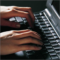 keyboard with hand
